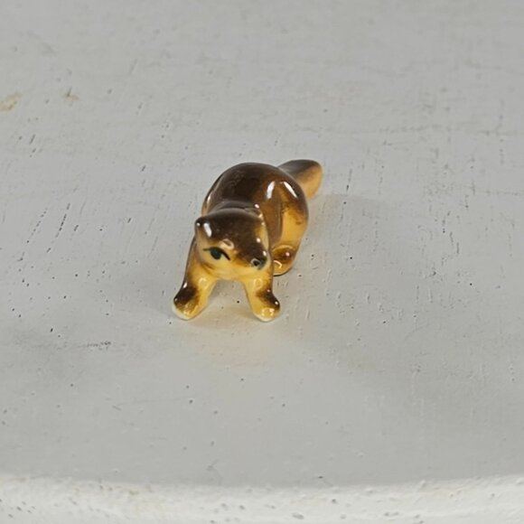 Bug House Bone China River Otter Ferret Weasel Miniature Figurine Tiny - Picture 4 of 10